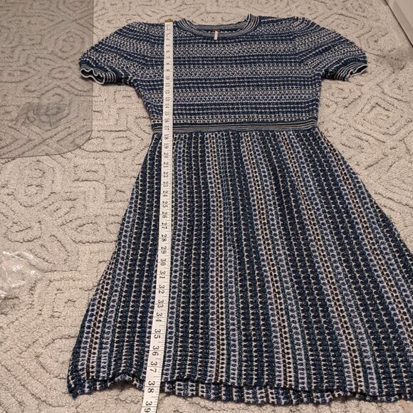 Free PEOPLE Free People Into You Mini Sweater Dress Green Blue Knit Medium @i - Picture 7 of 11